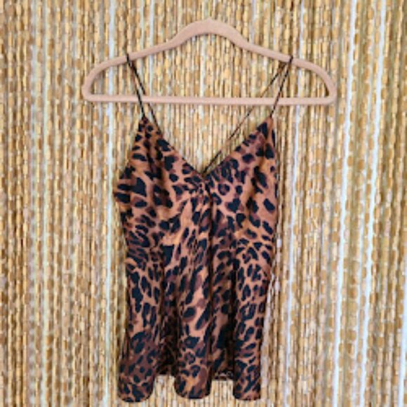 a new day Tops - A New Day Leopard Print Satin Cami – Size S